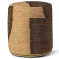 Thumbnail photo of Forene Cylinder Pouf - Puf - Tan/chocolate - W38 X D38 X H42 Cm