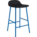 Form Bar Stool 65 Cm Full Upholstery Bright Blue Steel