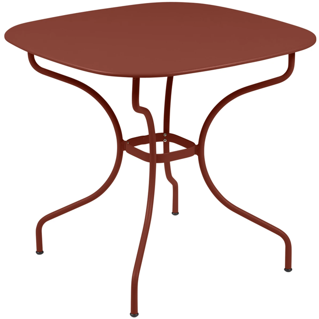 Photo of Opéra+ Carronde Table 82 x 82, Red Ochre - Outdoor Dining Table - Red - Metal