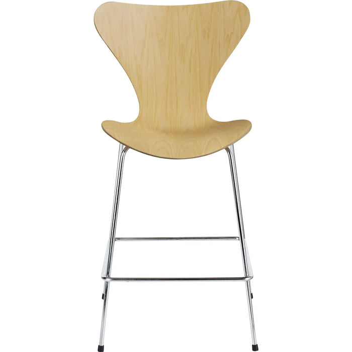 3187 Sjuan, Ash veneer - Bar stools & Bar stools - Arne Jacobsen - Wood - Metal/wood