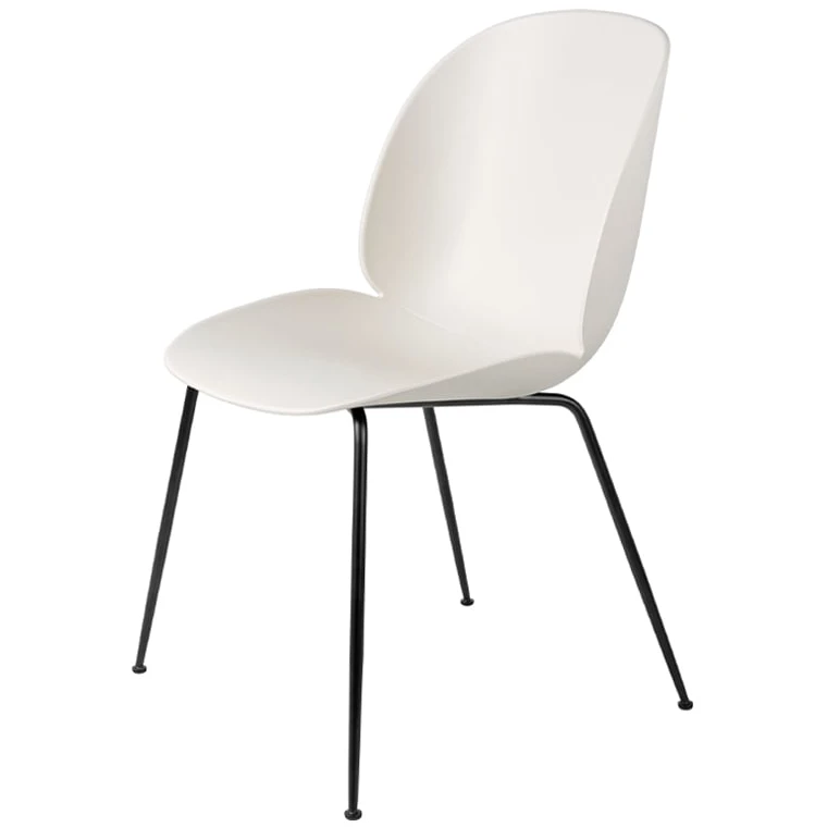 Beetle Dining Chair Un-upholstered - Black Metal Legs