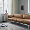Outline Sofa 3-seater, Silk Leather Cognac - Soffor - Anderssen & Voll - Brun