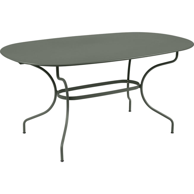 Photo of Opéra+ Oval Table 160 x 90, Rosemary - Outdoor dining table - green - metal