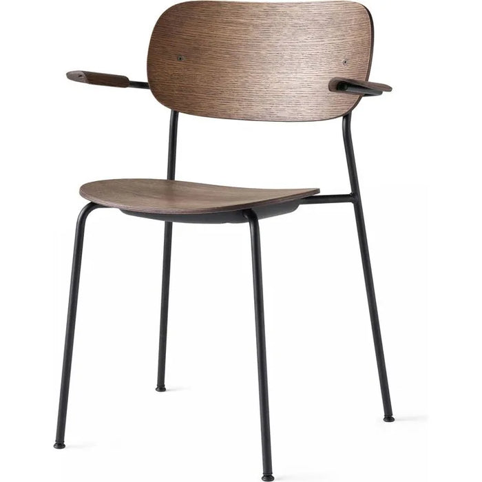 Photo of Co Chair Armrest Black Steel Base/stained Oak Seat - Matstolar - Norm Architects - Brun - Metall/trä