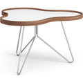 Thumbnail photo of Flower Table 62x66 Cm White, 39cm, Walnut Edge, Chrome Base