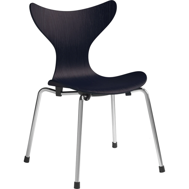 Photo of Liljan Children's Chair Midnight Blue Painted Ash-chrome