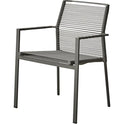 Edge  - Chair, w/armrests - Dining chair - Frame: Cane-line Rope, anthracite - W: 59 x D: 60 x H: 83 x Sh: 46 cm