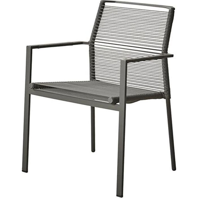 Photo of Edge  - Chair, w/armrests - Dining chair - Frame: Cane-line Rope, anthracite - W: 59 x D: 60 x H: 83 x Sh: 46 cm