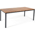 Thumbnail photo of Häringe Table Medium, Black Stainless Steel, Teak Slats - Outdoor dining table - Joacim Wahlström,carl Jägnefeldt - Wood-coloured - Metal/wood