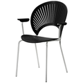 Thumbnail photo of Trinidad 3399 Armchair Black, Chrome Legs