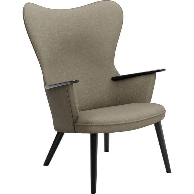 Photo of Carl Hansen - Ch78 Armchair, Black Oak, Fabric Group 3 Fiord 0271 - Armchairs - Hans J. Wegner - Wood/textile/foam