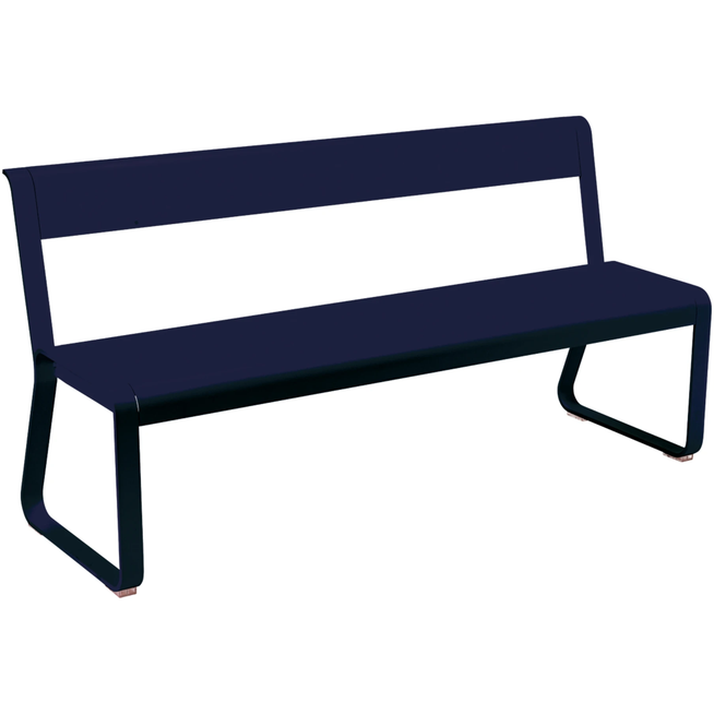 Photo of Bellevie Bench With Backrest Deep Blue - Garden Benches - Pagnon & Pelhaître - Blue - Metal
