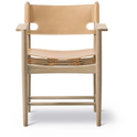 Den Spanske Stol 3238 By Børge Mogensen  - Spisebordsstol - Oiled Smoked Oak / Black Saddle Leather - W64,5 X D48 X H84,5 X Sh46 Cm
