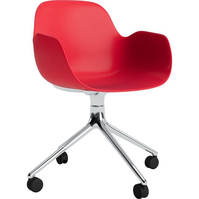 Photo of Form Armchair Swivel 4w Alu - Kontorstol - Bright Red /