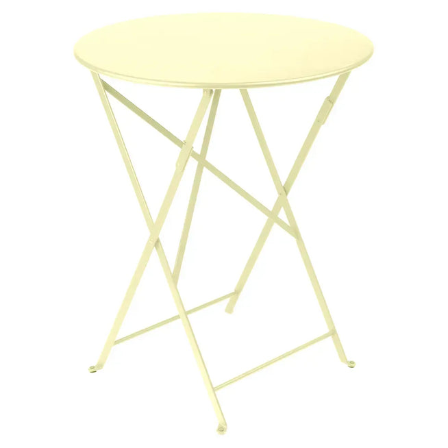 Photo of Bistro Table 60 cm Frosted Lemon A6 - Small Table & Side Table Outdoor - Yellow - Metal