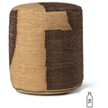 Thumbnail photo of Forene Cylinder Pouf - Puf - Tan/chocolate - W38 X D38 X H42 Cm