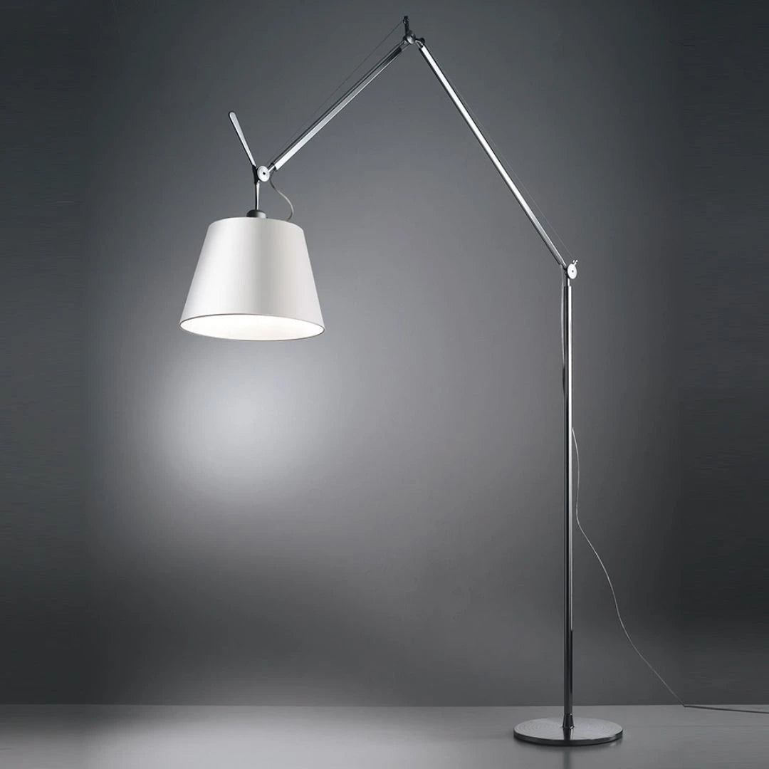 Tolomeo Mega Floor Lamp Alu Ø 42 Parchment Shade - Artemide