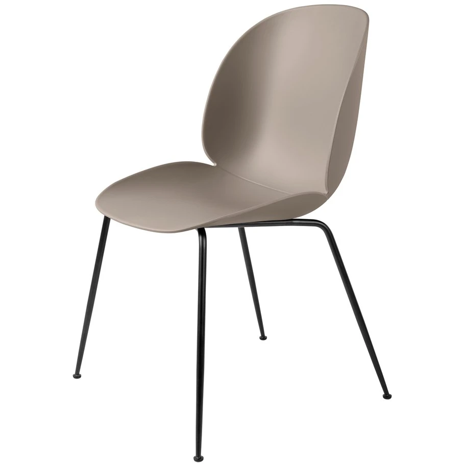 Beetle Dining Chair Un-upholstered - Black Metal Legs