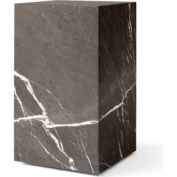 Plinth Tall Brown Grey Marble - Småbord & Sidobord - Norm Architects - Brun - Sten