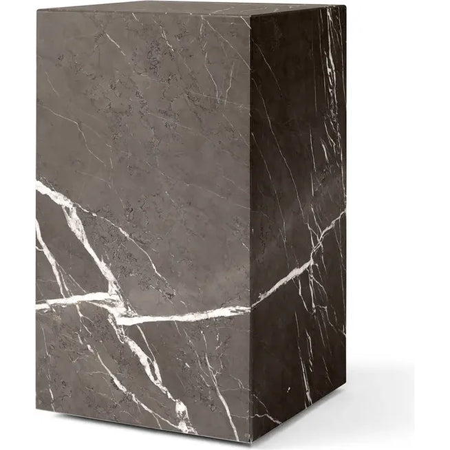 Photo of Plinth Tall Brown Grey Marble - Småbord & Sidobord - Norm Architects - Brun - Sten