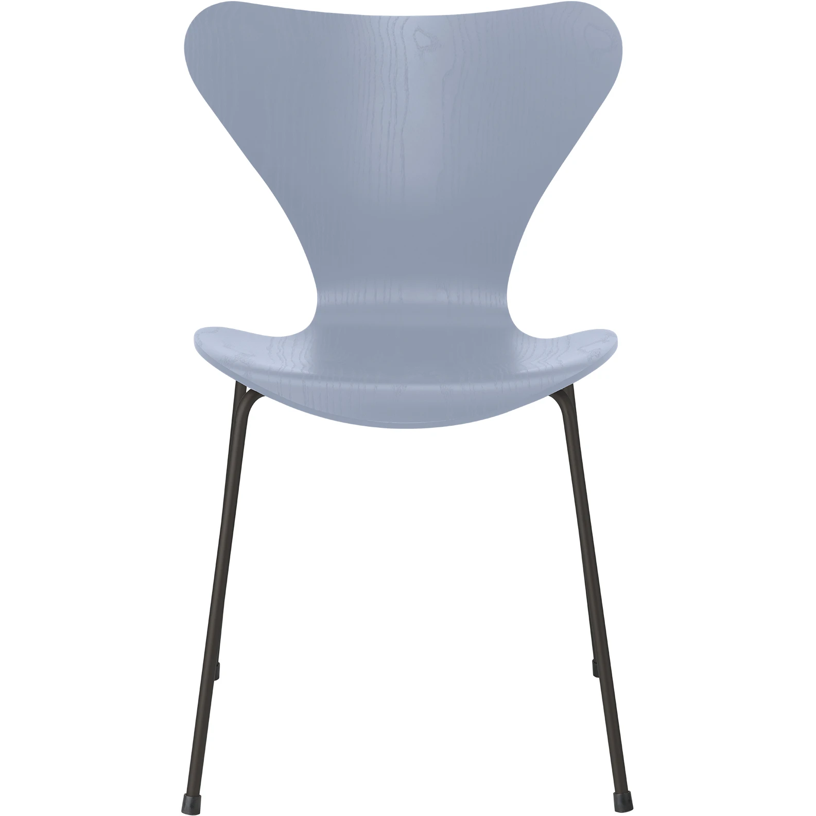3107 Seven, Coloured Ash, Venetian Red, Underframe Warm Graphite - Dining chairs - Arne Jacobsen - Red - Metal/wood