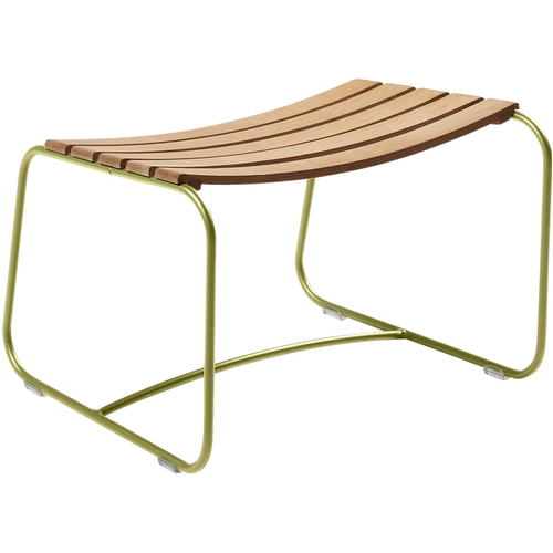 Photo of Surprising Teak Footrest Cedar Green - Outdoor Stools & Pouffes - Harald Guggenbichler - Green - Metal/Wood