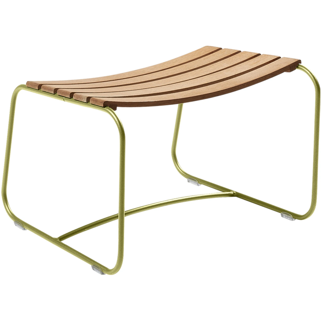 Photo of Surprising Teak Footrest Cedar Green - Outdoor Stools & Pouffes - Harald Guggenbichler - Green - Metal/Wood