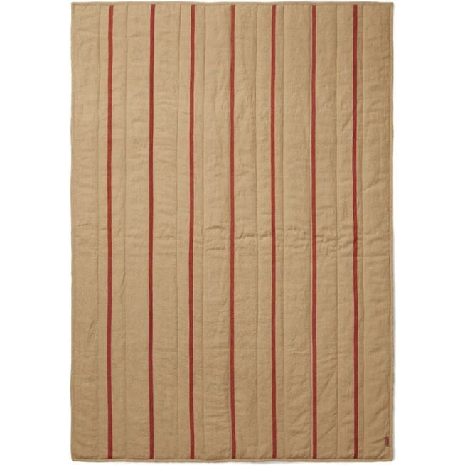 Photo of Grand Quilted Blanket - Tæppe - Camel/red - W120 X H170 X D2 Cm