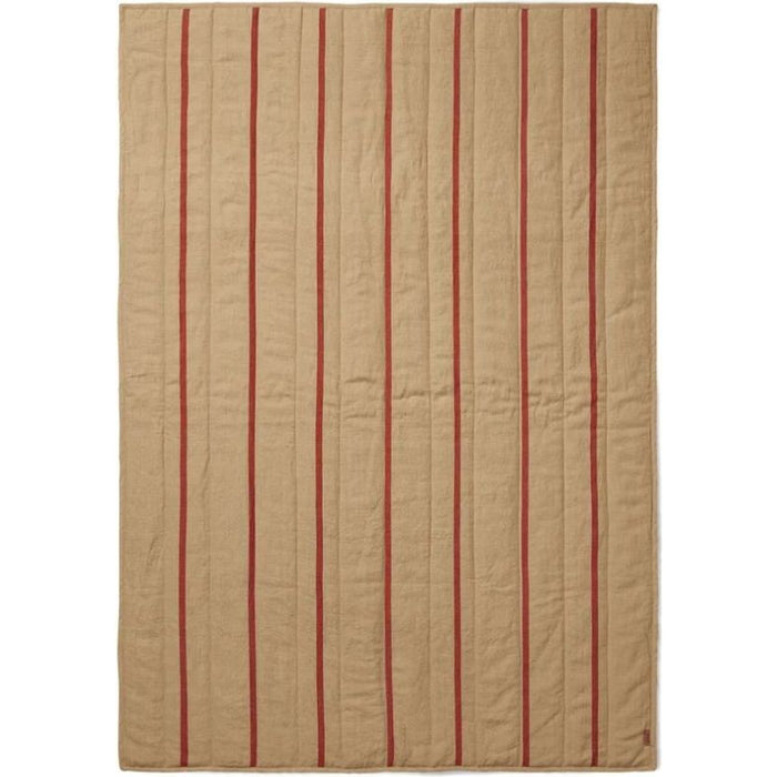 Photo of Grand Quilted Blanket - Tæppe - Camel/red - W120 X H170 X D2 Cm