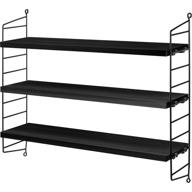 Photo of String Pocket, Black stained Ash/black - Wall shelves - Nils Strinning - Wood-coloured, white - Metal/wood