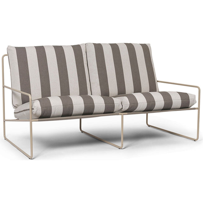 Photo of Desert 2-seater - Havesofa - Stripe - Cashmere/chocolate - W156 X H78 X D85 Cm