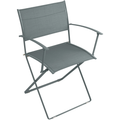 Thumbnail photo of Plein Air Armchair, Storm Grey - Outdoor dining chairs - Pascal Mourgue - Grey - Metal/textile material