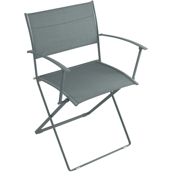 Photo of Plein Air Armchair, Storm Grey - Outdoor dining chairs - Pascal Mourgue - Grey - Metal/textile material