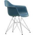 Eames Plastic Armchair Dar - 83 Sea Blue - Chrome Base - Matstolar - Charles & Ray Eames - Blå - Metall/plast