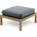 Virkelyst Pouf, Teak, Fossflakes Padding, Outdoor Textile / Ash - Utomhuspallar & Puffar - Says Who - Grå