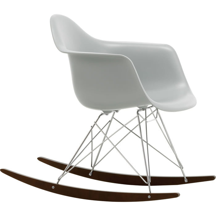 Eames Plastic Armchair Rar - 24 Light Grey - Chrome Base - Dark Maple - Matstolar - Charles & Ray Eames - Grå - Metall/trä/plast
