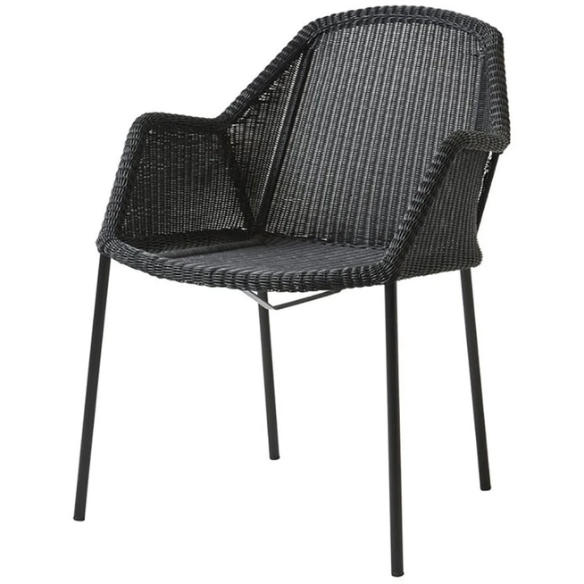 Photo of Breeze Stol 5464 Li/ls/lw - Havestol - Sort - B: 60 X D: 62 X H: 83 X Sh: 45 Cm