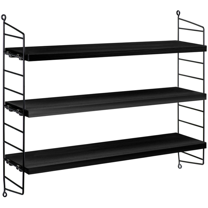 Photo of String Pocket, Black stained Ash/black - Wall shelves - Nils Strinning - Wood-coloured, white - Metal/wood