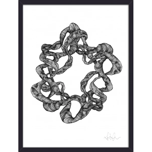 Photo of Wreath illustration - black and white