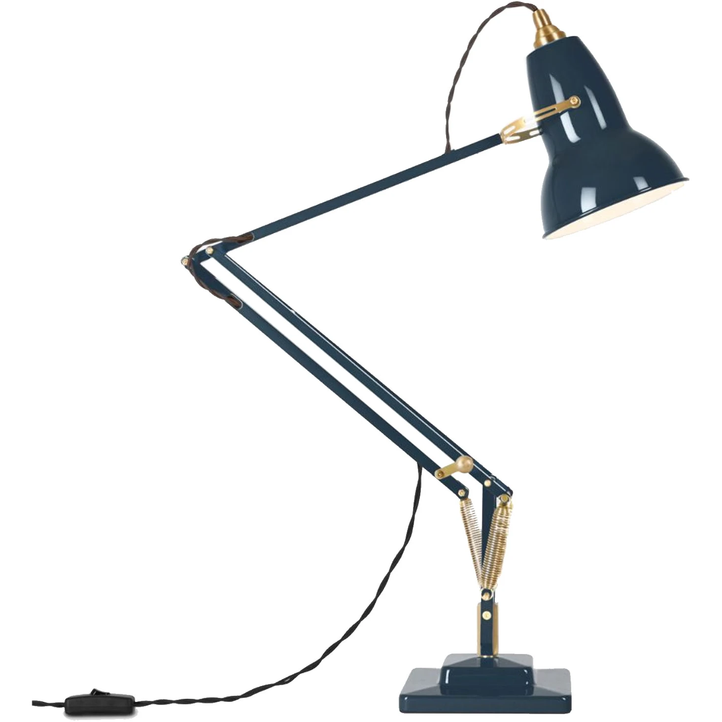 Original 1227 Brass Desk Lamp, Ink Blue, Incl. Led 10w E27 806lm, 2700k Ip20 - Bordslampor - George Carwardine - Blå