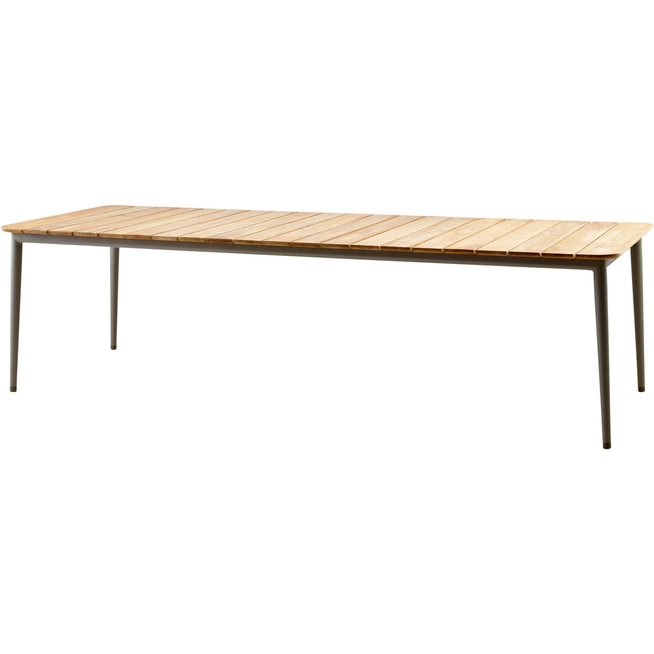 Photo of Core Dining Table, 274x90, Taupe, Table Top: Teak, Frame: Aluminium - Outdoor Dining Table - Foersom & Hiort-lorenzen Mdd - Beige - Metal/Wood