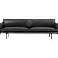Outline Sofa 3-seater, Silk Leather Black - Soffor - Anderssen & Voll - Brun