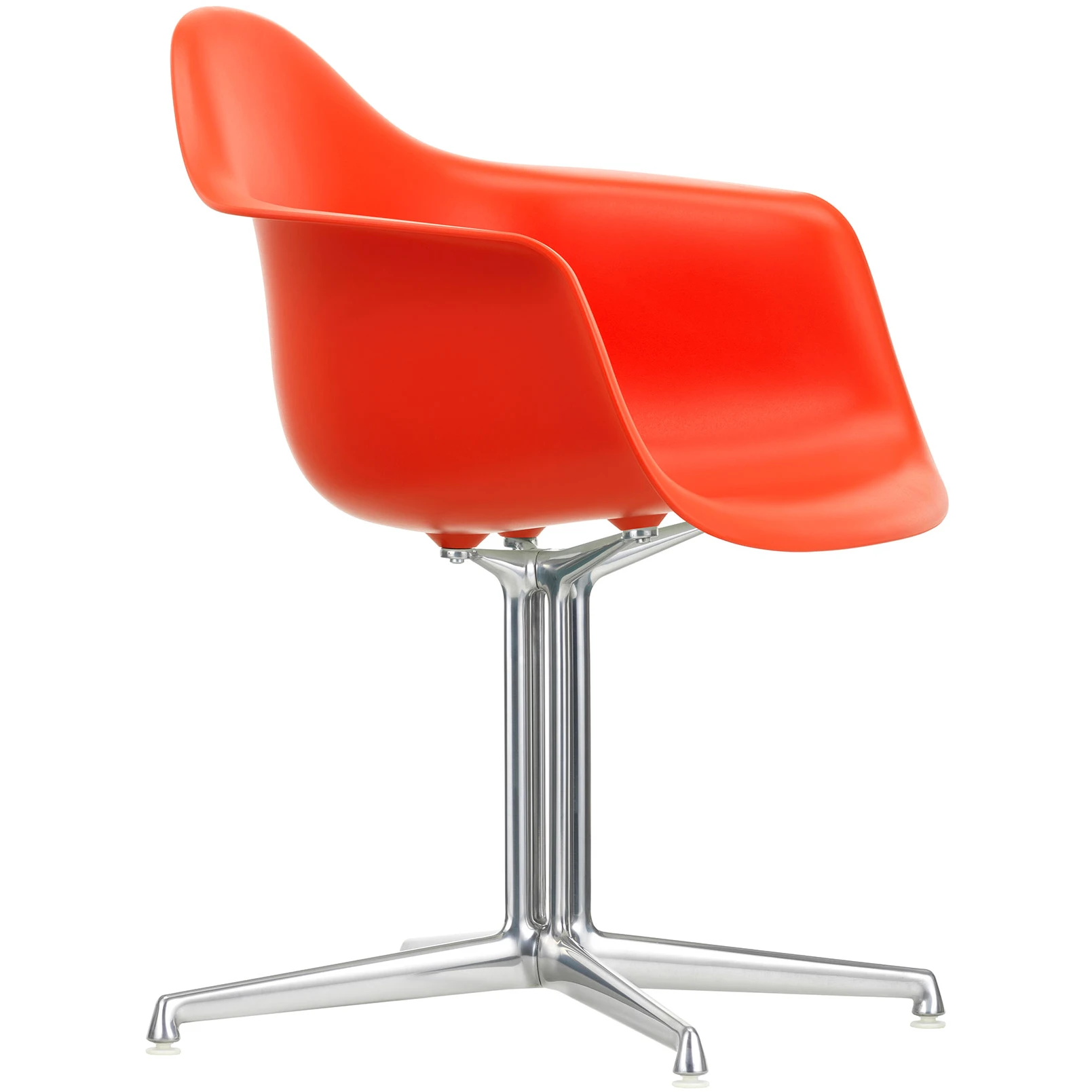 Eames Plastic Armchair Dal - 03 Poppy Red - Aluminium Polished - Matstolar - Charles & Ray Eames - Röd - Metall/plast