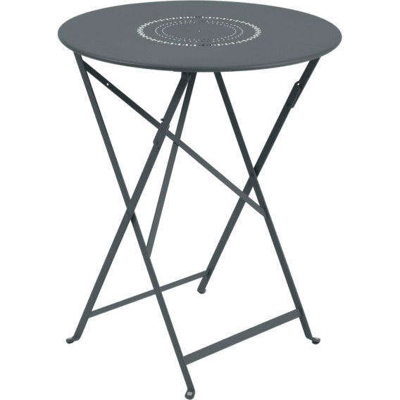 Photo of Floréal Table Ø 60 cm, Storm Grey - Outdoor dining table - Grey - Metal
