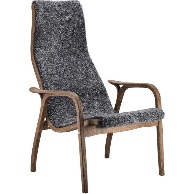 Photo of Lamino Armchair Oak/sheepskin Special Edition Rubio Monocoat Chocolate-charcoal