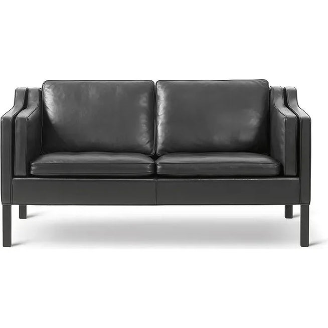 Photo of Mogensen 2-seater Sofa 2212 By Børge Mogensen - 2 Personers Sofa - Max 98 Black / Black Lacquered Oak - W158 X D81 X H80 X Sh43 Cm
