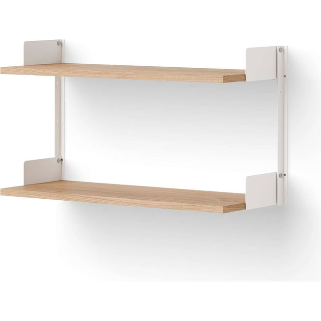 Photo of New Works Wall Shelf - Hylde - 46 - Oak / White - H46 X W83.5 X D30.5 Cm