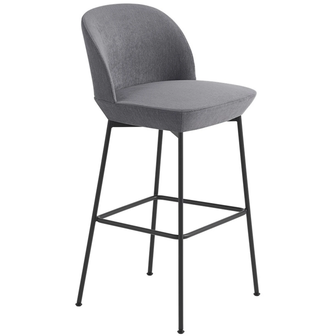 Photo of Oslo Bar Stool, Still 161/anthracite Black - Bar stools & bar stools - Anderssen & Voll - Grey, black - Metal/textile/foam