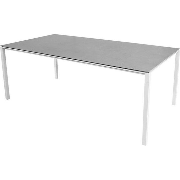 Photo of Pure Table - 200x100 - Dining table - frame: White Aluminium / Table top: Concrete grey ceramic - W: 200 x D: 100 x H: 73 cm
