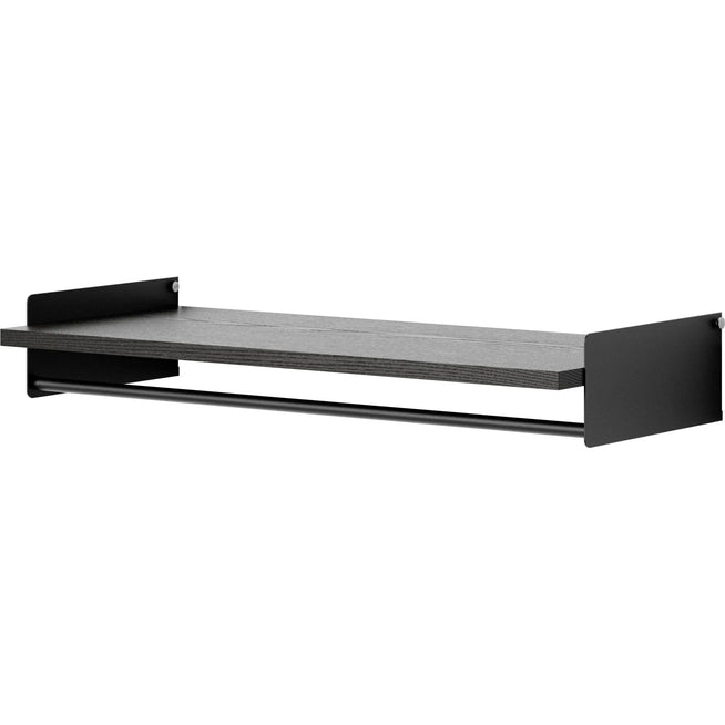 Photo of New Works Wardrobe Shelf Kit - Hylde - Black Ash / Black - H13 X W80 X D35 Cm